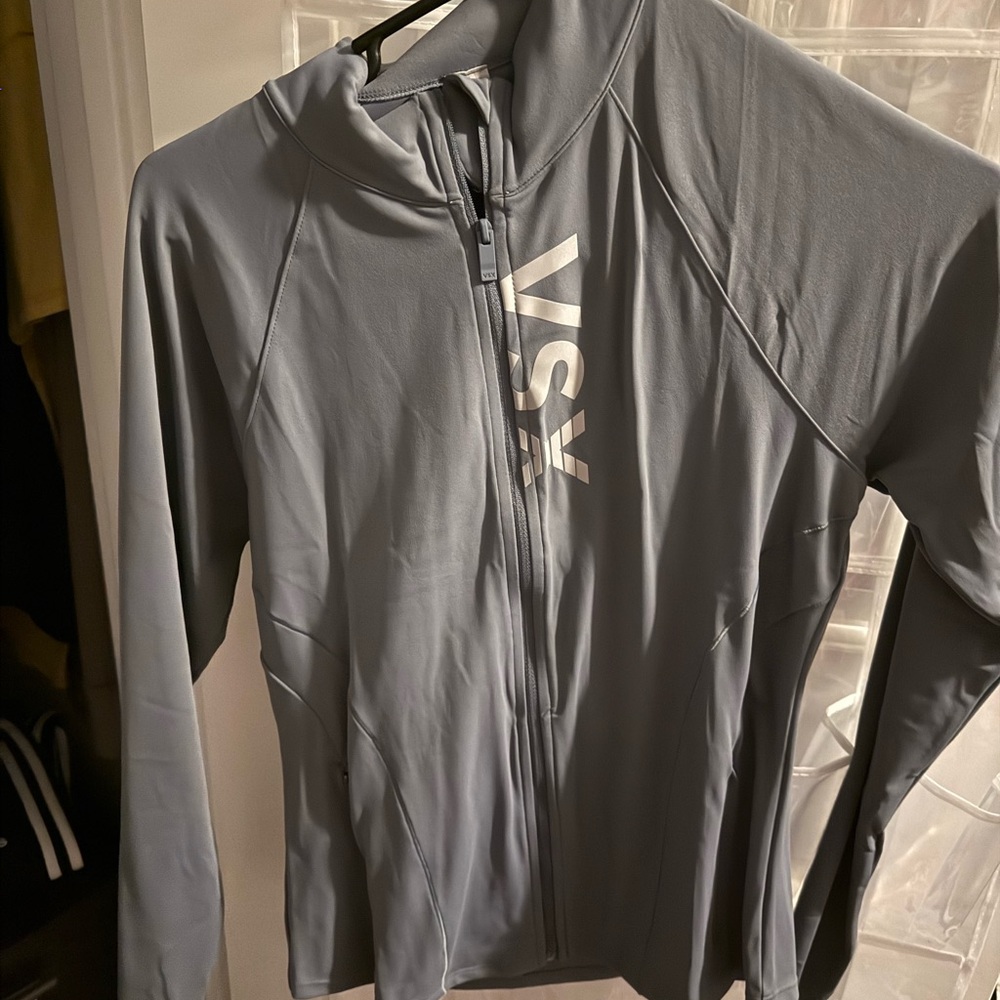 VSX Light Gray Athletic Hoodie with Subtle Texture